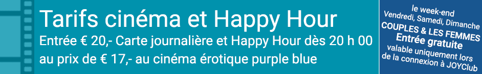 Tarifs d’entrée au cinéma érotique purple blue