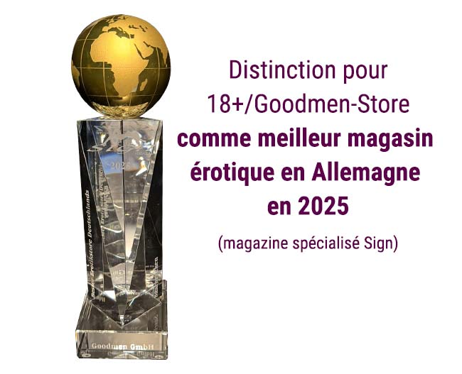 Distinction pour 18+/Goodmen-Store comme meilleur magasin érotique en Allemagne en 2025